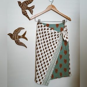 Anthropologie Maeve faux wrap skirt